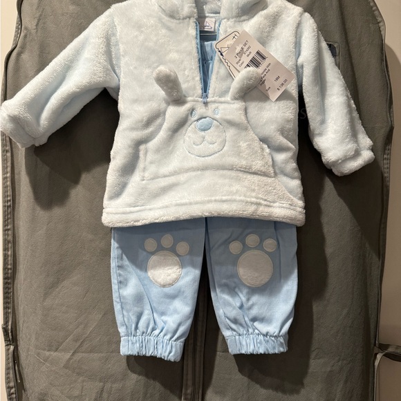 NWT Florence Eiseman Boys Plush Embroidered Dog Hoodie w/pants, 18M, Sold out - Picture 2 of 6
